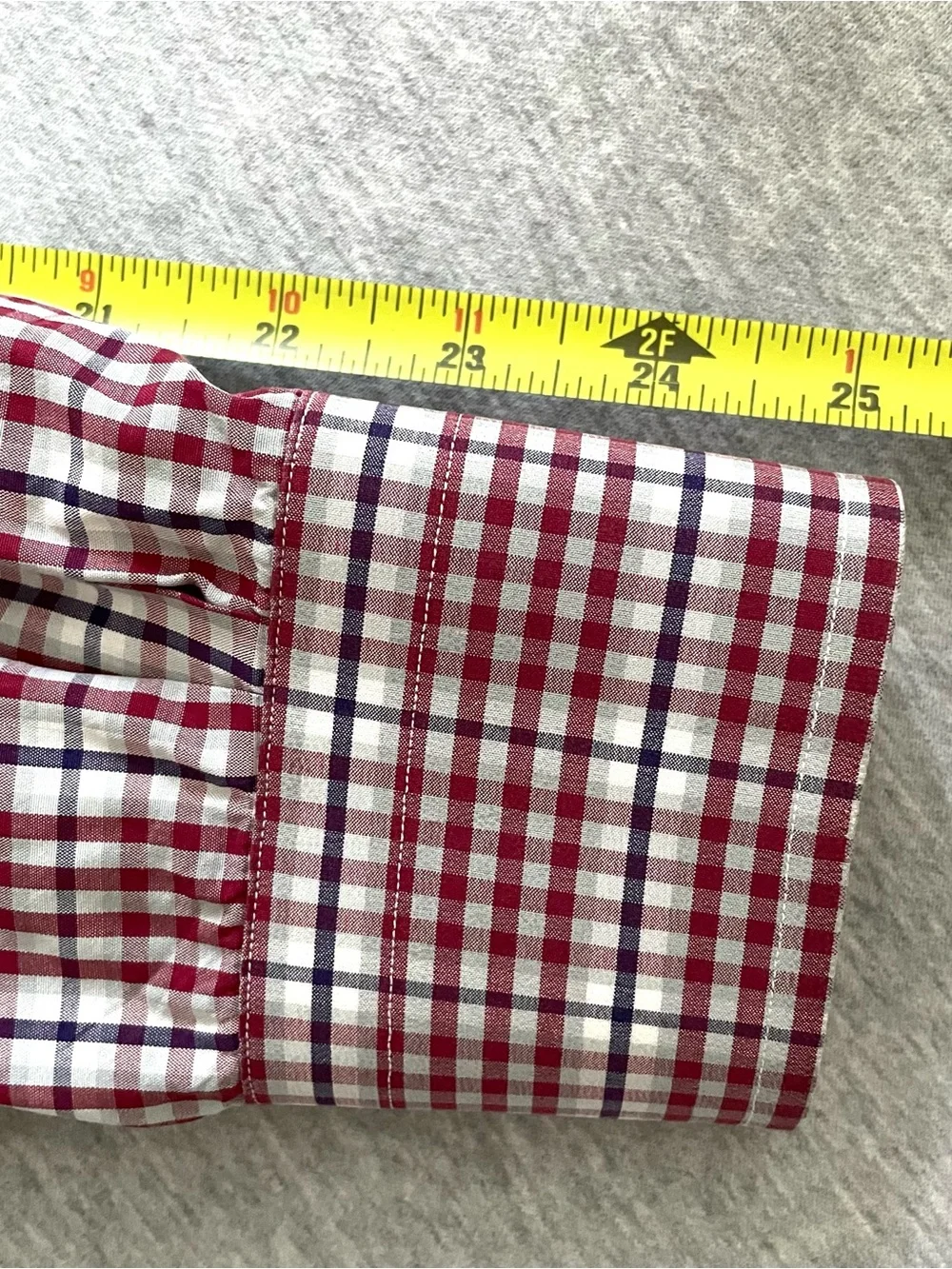 Ermenegildo Zegna Size Large Red Check Men's Button Down Dress Shirt Pocket READ